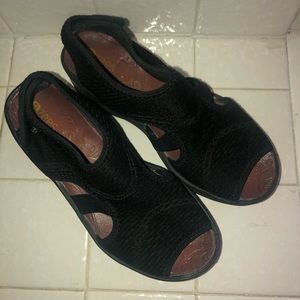 Bzees Women  Black Comfort Slingback Open Toe